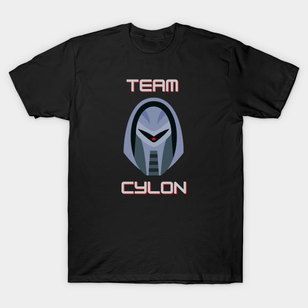 Team Cylon Battlestar Design T-Shirt by pawsitronic